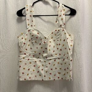 White Floral Reformation Tank